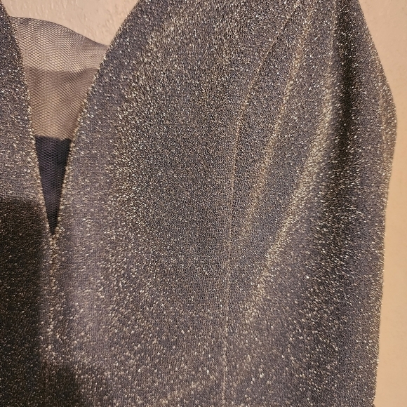 Ever Pretty Shiny Deep V Neck Short Dress Dusty Navy Size (10) - Picture 12 of 15